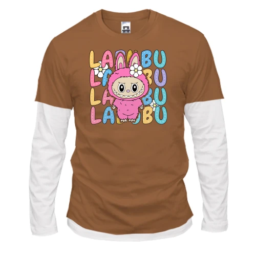Чоловічий лонгслів Комбі, синій, Labubu