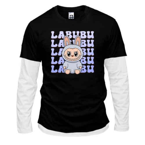 Чоловічий лонгслів Комбі, чорний, Labubu (2)