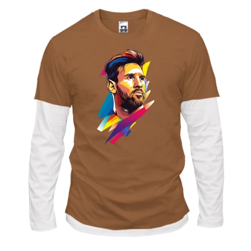 Мужской лонгслив с двойным рукавом Messi ART
