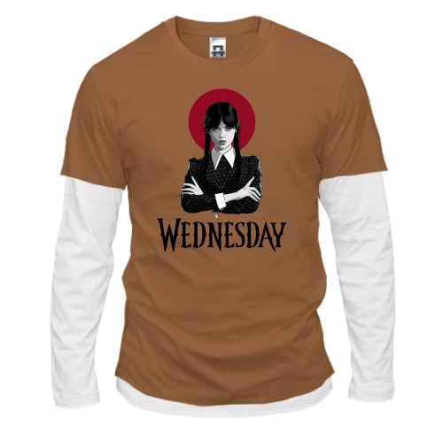 Мужской лонгслив Комби Wednesday (черно-красный)