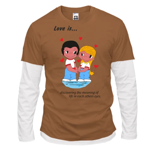 Чоловічий лонгслів з подвійним рукавом Love is...