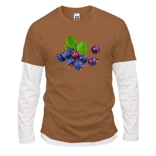 Чоловічий лонгслів з подвійним рукавом з ягодами ірги