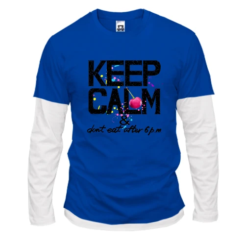 Мужской лонгслив Комби Keep calm & dont eat after 6 pm
