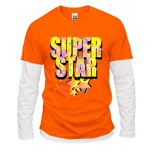 Чоловічий лонгслів Комбі Super star (зірки)