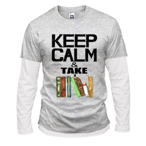 Мужской лонгслив Комби Keep calm & take book