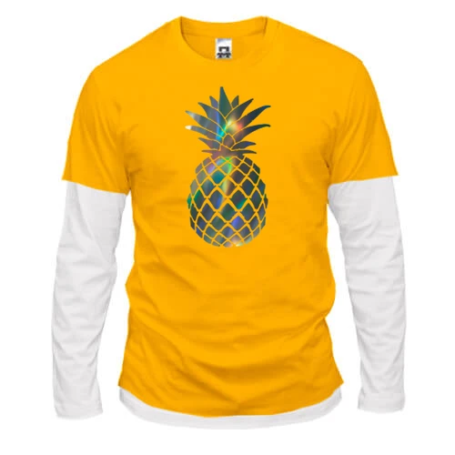Чоловічий лонгслів Комбі з ананасом (Голограма)