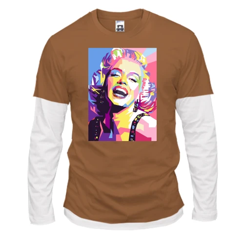 Чоловічий лонгслів з подвійним рукавом Marilyn Monroe Art