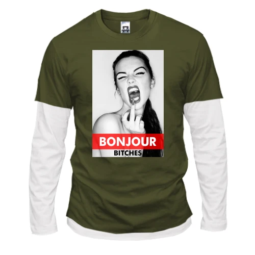 Мужской лонгслив с двойным рукавом Bonjour