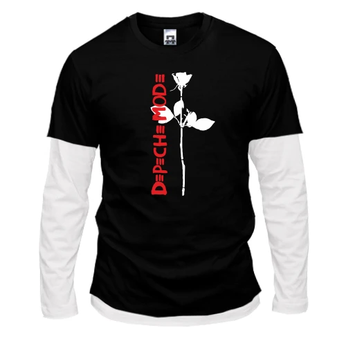 Мужской лонгслив Комби Depeche Mode white Rose