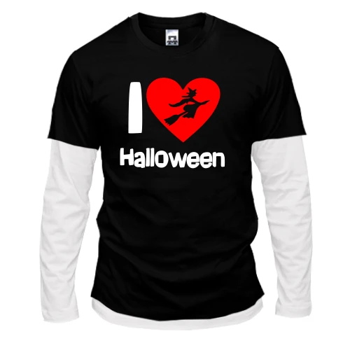Чоловічий лонгслів з подвійним рукавом I love Halloween