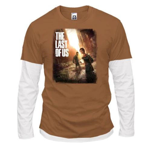 Мужской лонгслив Комби, синий, The Last of Us с постером и героями