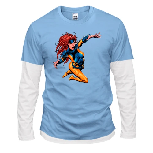 Мужской лонгслив с двойным рукавом Jean Grey (x-men)