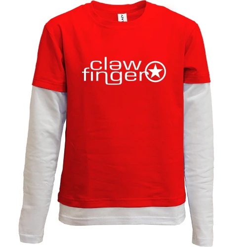 Комбинированный детский лонгслив, красный, Clawfinger