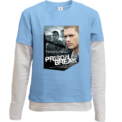Комбинированный детский лонгслив, синий, Prison Break