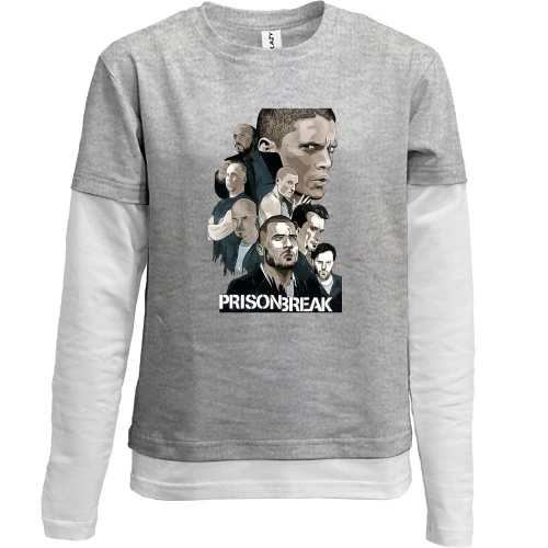 Комбинированный детский лонгслив, желтый, Prison Break poster
