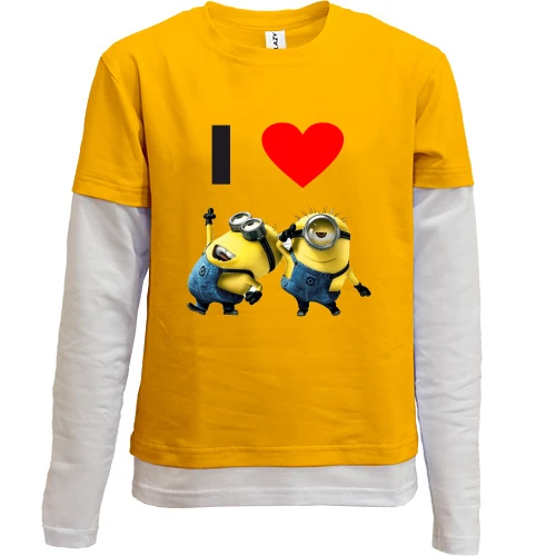 Комбінований дитячий лонгслів I love minions
