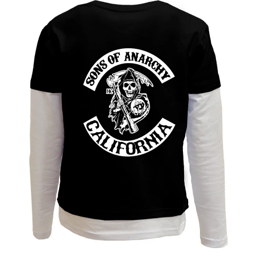 Комбинированный детский лонгслив, Черный, Sons of Anarchy California