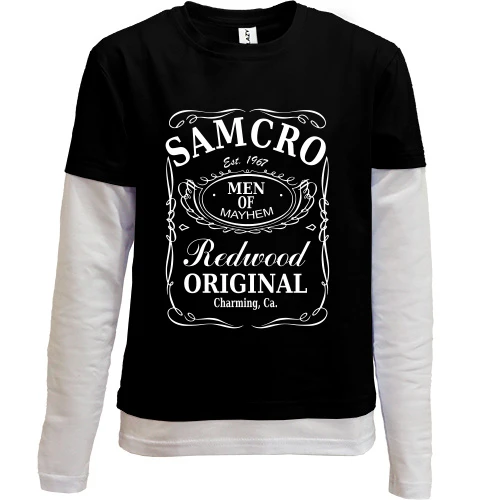Комбинированный детский лонгслив, черный, Samcro (JD Style)