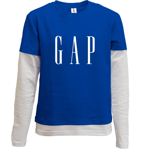 Комбинированный детский лонгслив с логотипом GAP