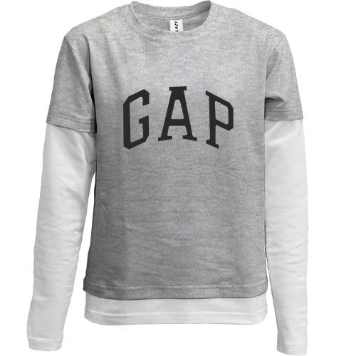 Комбинированный детский лонгслив, красный, с лого GAP (2)