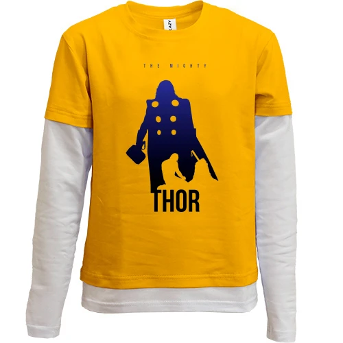 Комбинированный детский лонгслив, желтый, с Тором (The Mighty)