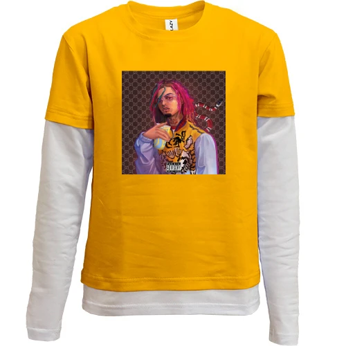 Комбинированный детский лонгслив, желтый, Lil Pump (2)