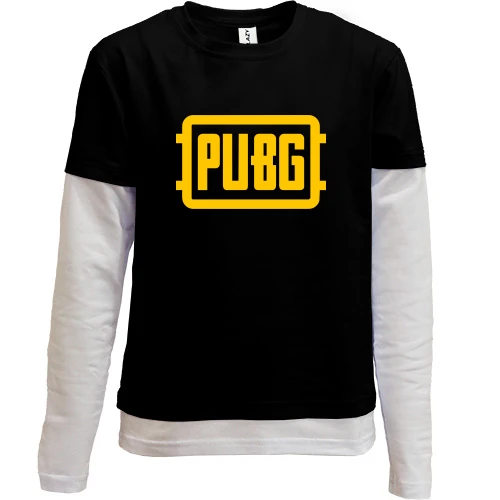 Комбинированный детский лонгслив, черный, PUBG