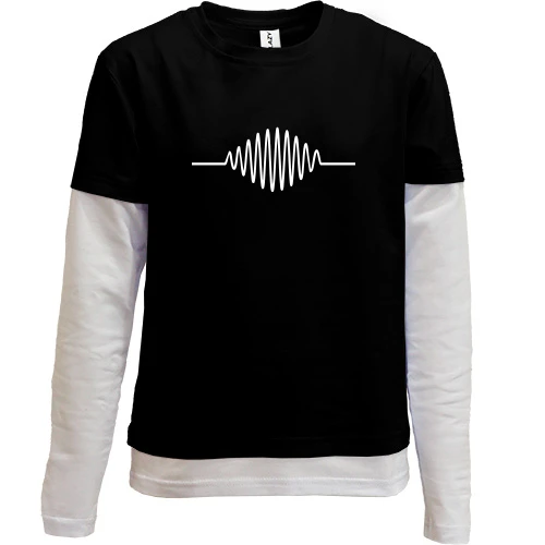 Комбинированный детский лонгслив, черный, Arctic monkeys (wave)