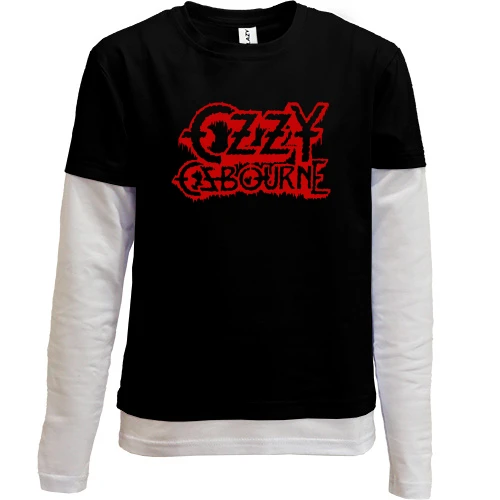 Комбинированный детский лонгслив, черный, Ozzy Osbourne (blood)