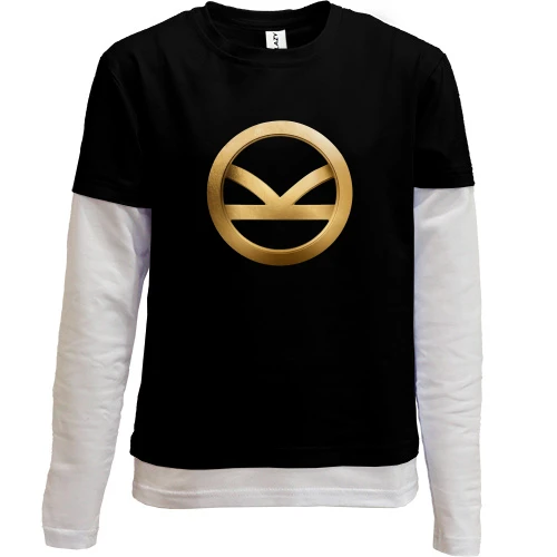 Комбинированный детский лонгслив, черный, с логотипом Kingsman