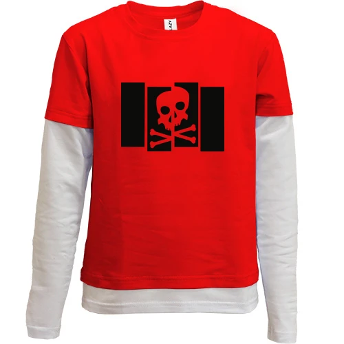 Комбинированный детский лонгслив Black Flag с черепом