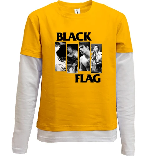 Комбинированный детский лонгслив, желтый, Black Flag (группа)