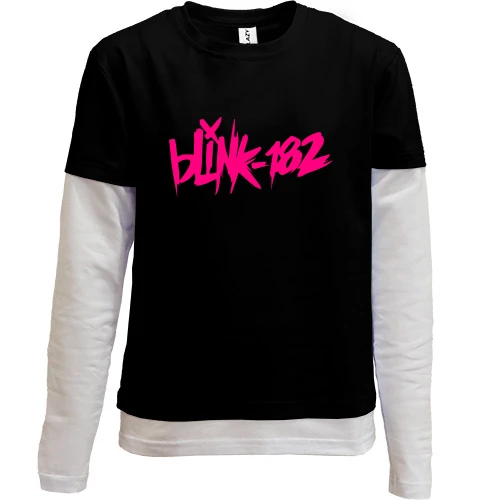 Комбинированный детский лонгслив, черный, Blink-182 N