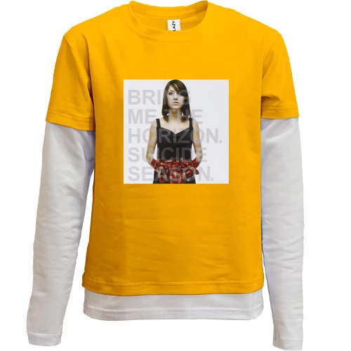 Комбинированный детский лонгслив, желтый, c Bring me the horizon - Suicide Season