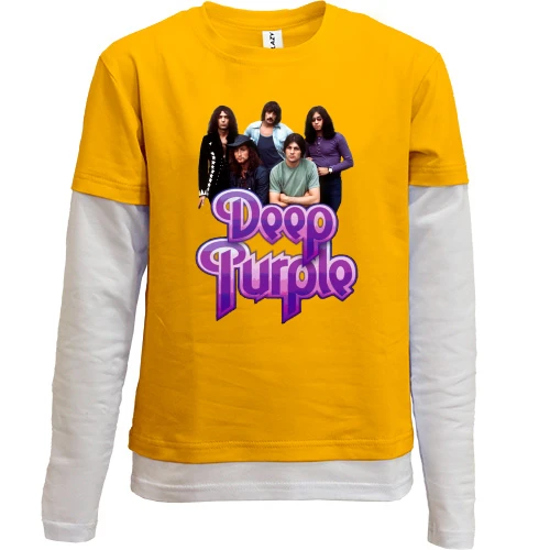 Комбинированный детский лонгслив, желтый, Deep Purple (группа)