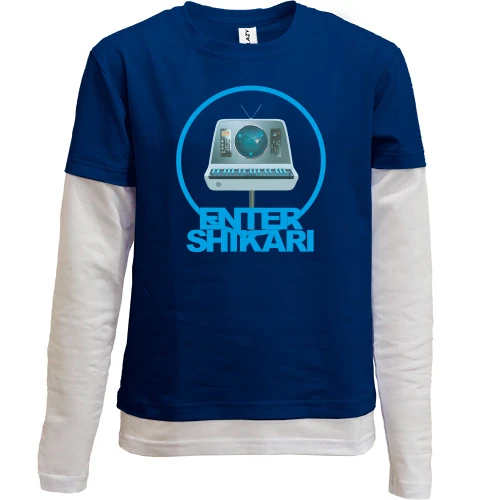 Комбинированный детский лонгслив, синий, Enter Shikari The Spark