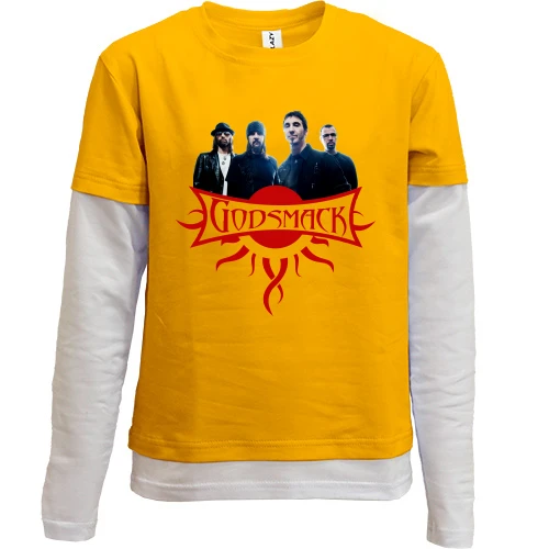Комбинированный детский лонгслив, желтый, Godsmack (группа)
