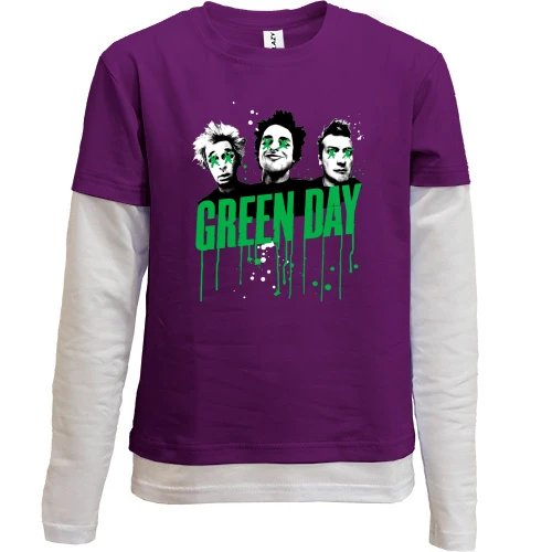 Комбинированный детский лонгслив, фиолетовый, Green day Uno! Dos! Tré!