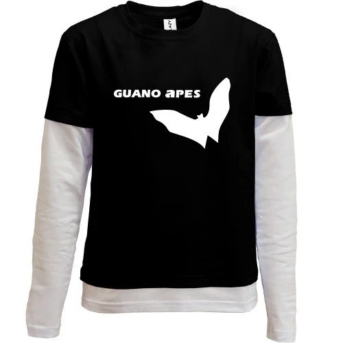 Комбинированный детский лонгслив, черный, Guano Apes Logo