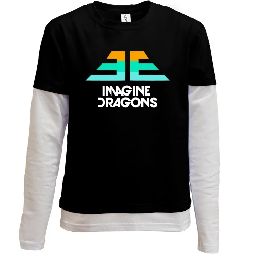 Комбинированный детский лонгслив, черный, Imagine Dragons Envolve