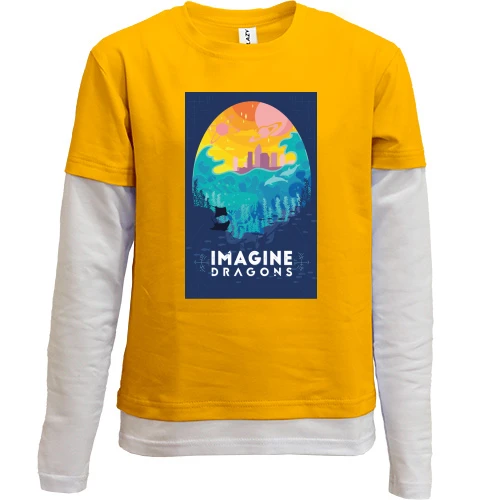 Комбинированный детский лонгслив, желтый, Imagine Dragons Future