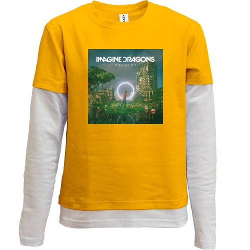Комбинированный детский лонгслив, желтый, Imagine Dragons Origins
