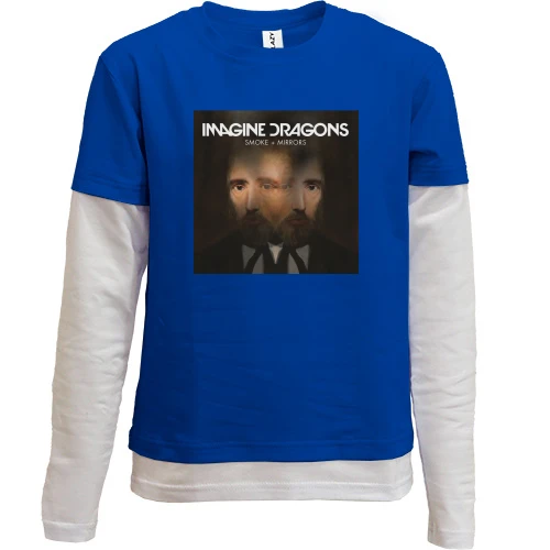 Комбинированный детский лонгслив, синий, Imagine Dragons Smoke plus Mirrors (2)