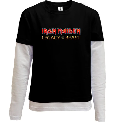 Комбинированный детский лонгслив, черный, Iron Maiden - Legacy of the Beast