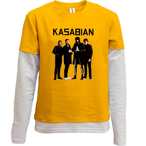 Комбинированный детский лонгслив, желтый, Kasabian Band