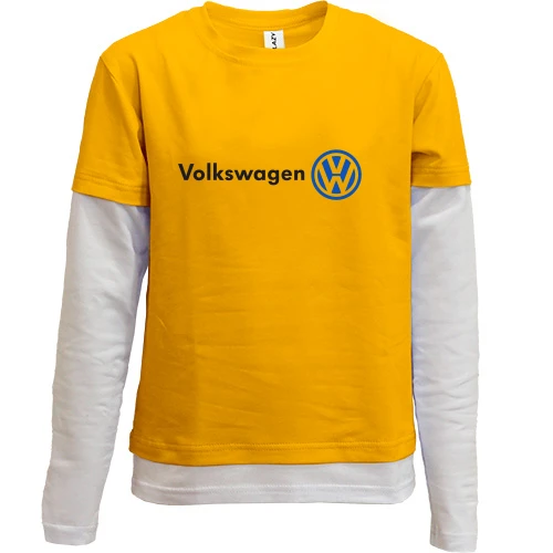 Комбинированный детский лонгслив, желтый, Volkswagen