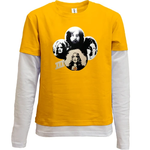Комбинированный детский лонгслив, желтый, Led Zeppelin III