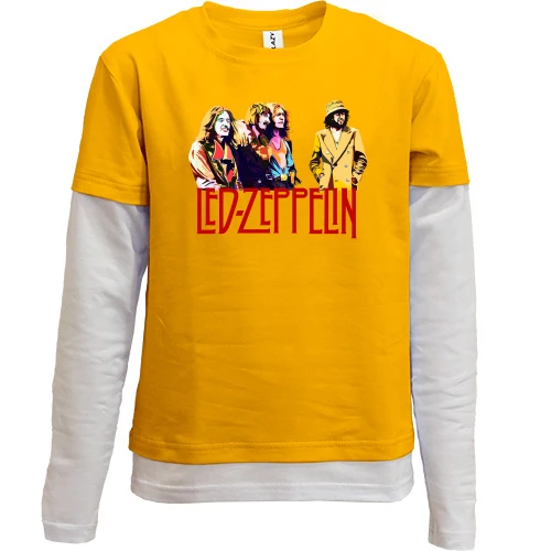 Комбинированный детский лонгслив, желтый, Led Zeppelin Band