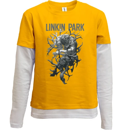 Комбінований дитячий лонгслів, жовтий, Linkin Park - The Hunting Party