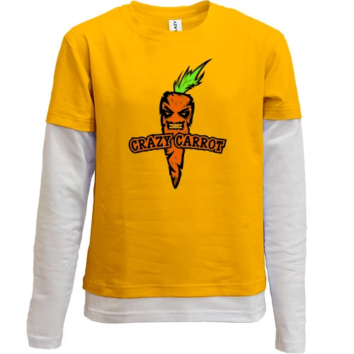 Комбинированный детский лонгслив, желтый, Crazy Carrot